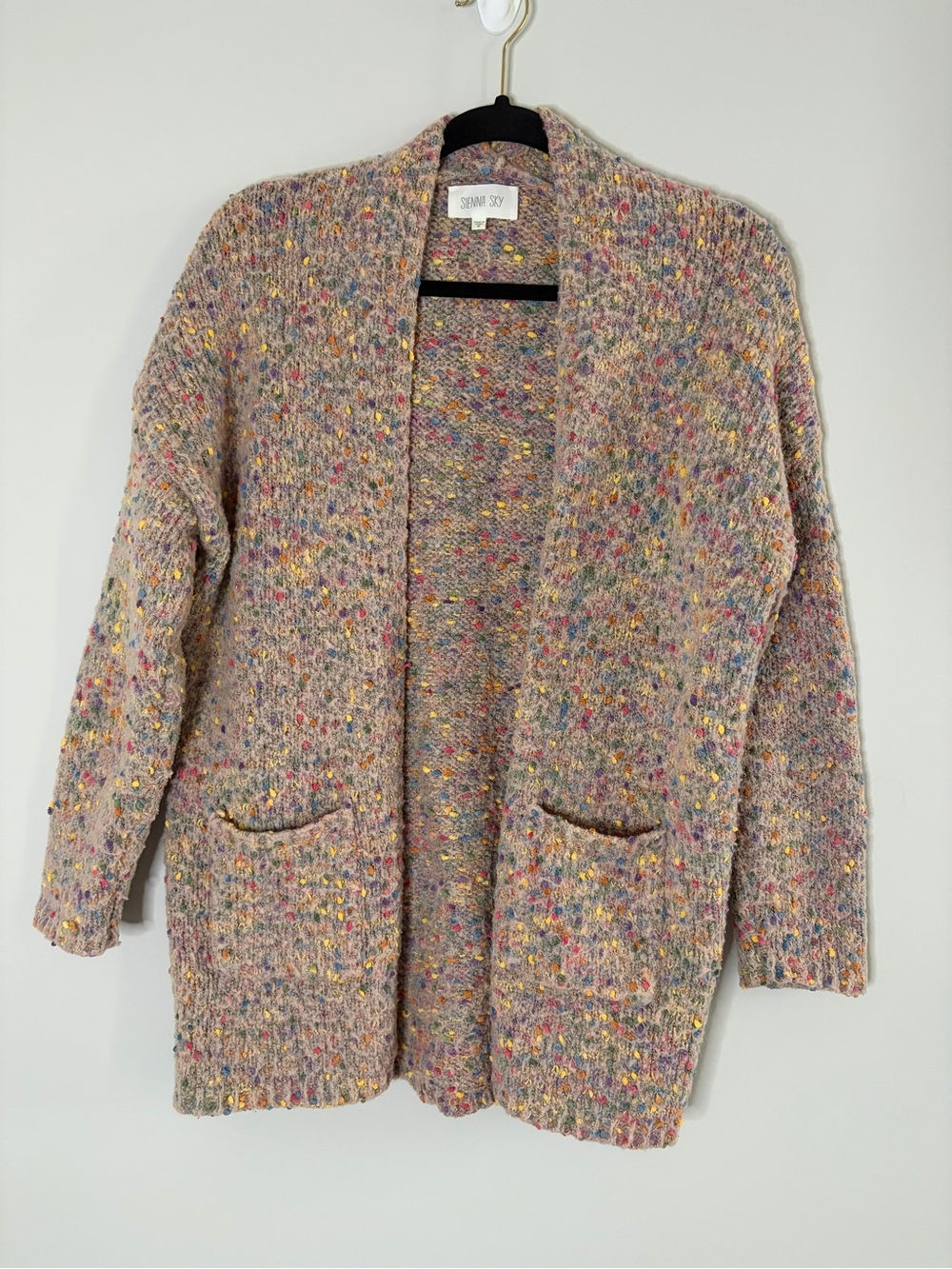 Sienna Sky Multicolor Speckled Open Cardigan Sweater